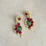Kairo Fuchsia Olive Drop Earrings - Ahseya & Co