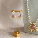 Adrianna Pink Crystal Pearl Mala Set