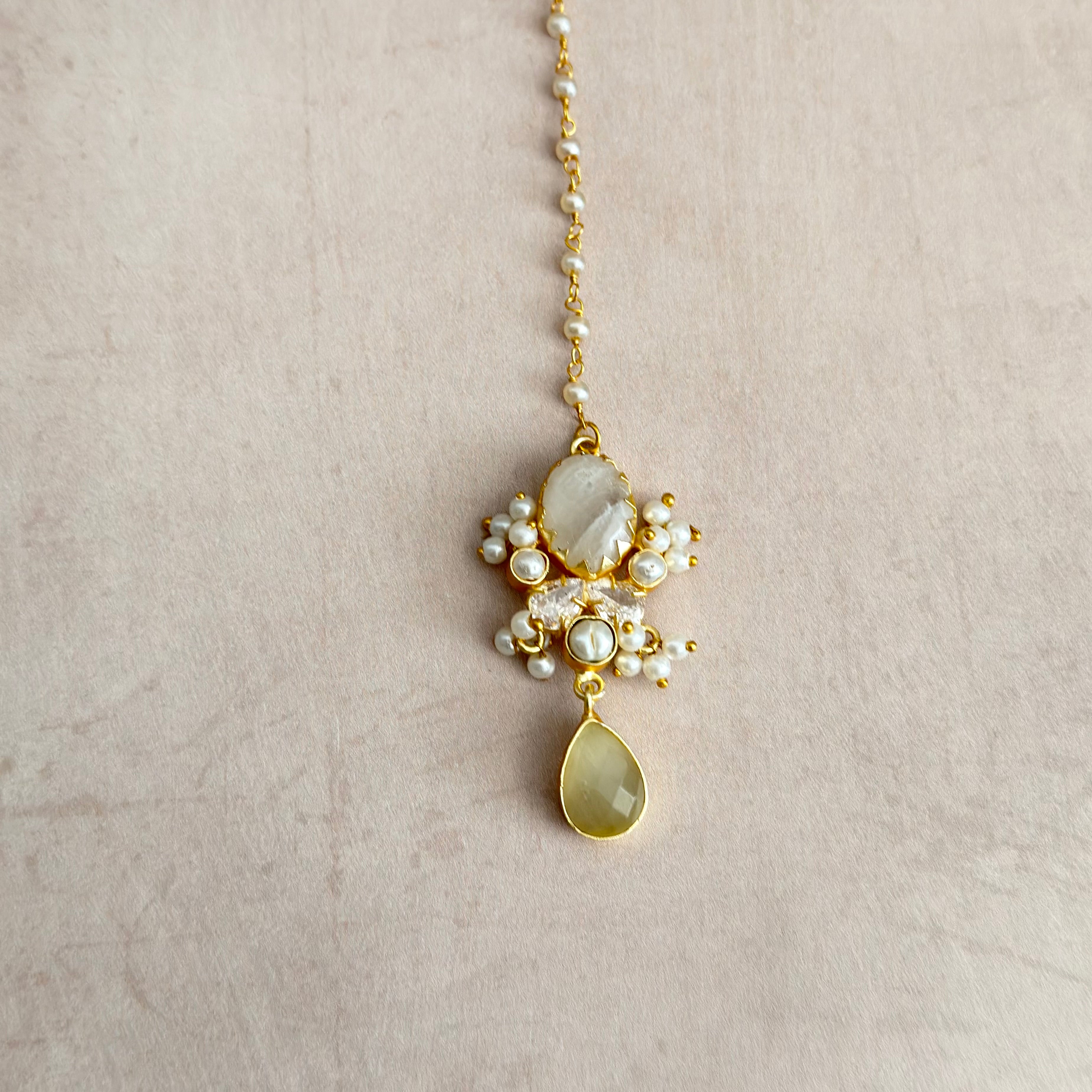Rahma Grey Crystal Necklace Set - Ahseya & Co