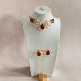 Ramina Maroon Necklace Set