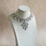 Kifah Silver Crystal Necklace Set. - Ahseya & Co