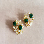Roxy Emerald Crystal Stud Earrings - Ahseya & Co