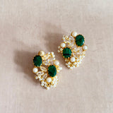 Roxy Emerald Crystal Stud Earrings - Ahseya & Co