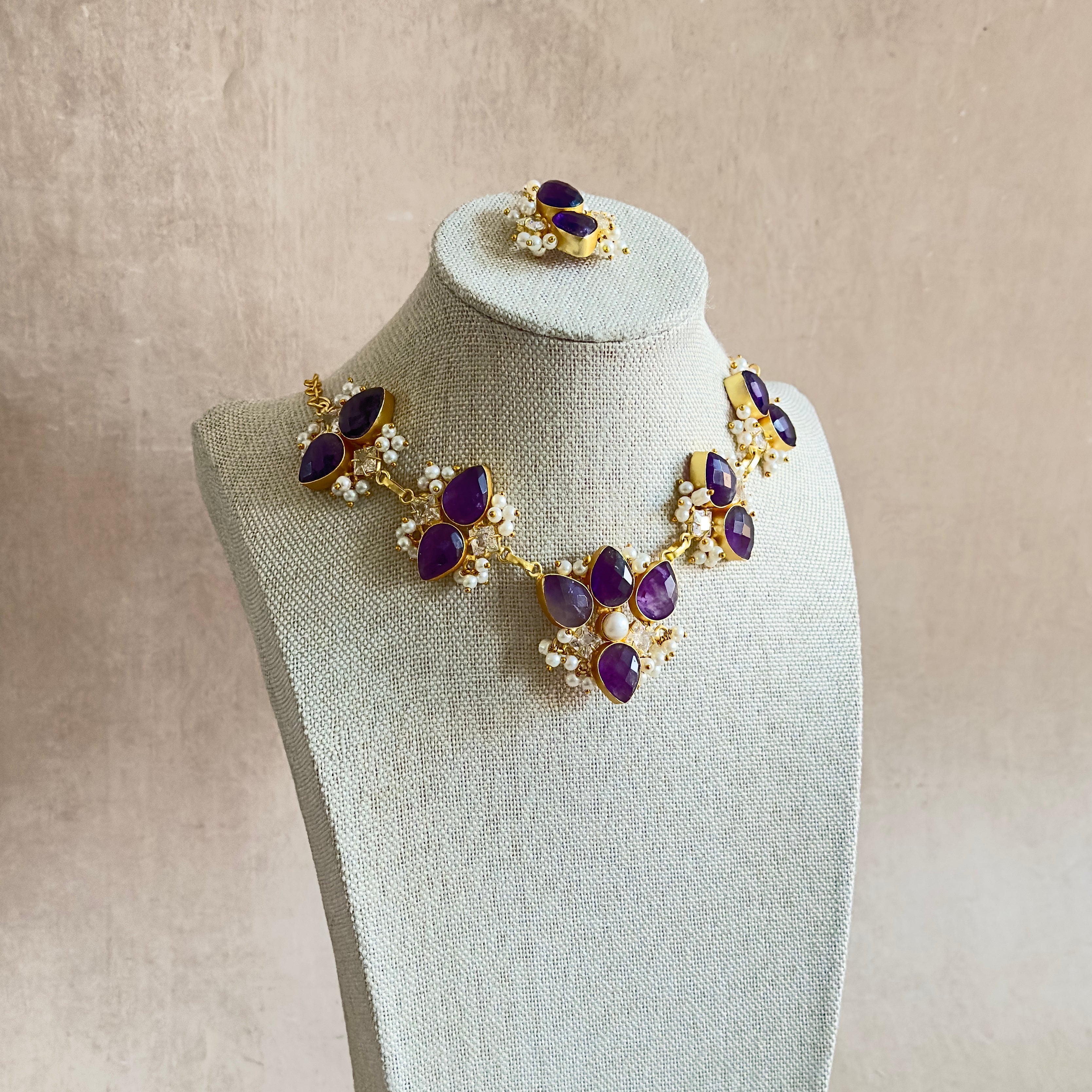 Audrey Purple Necklace Set - Ahseya & Co