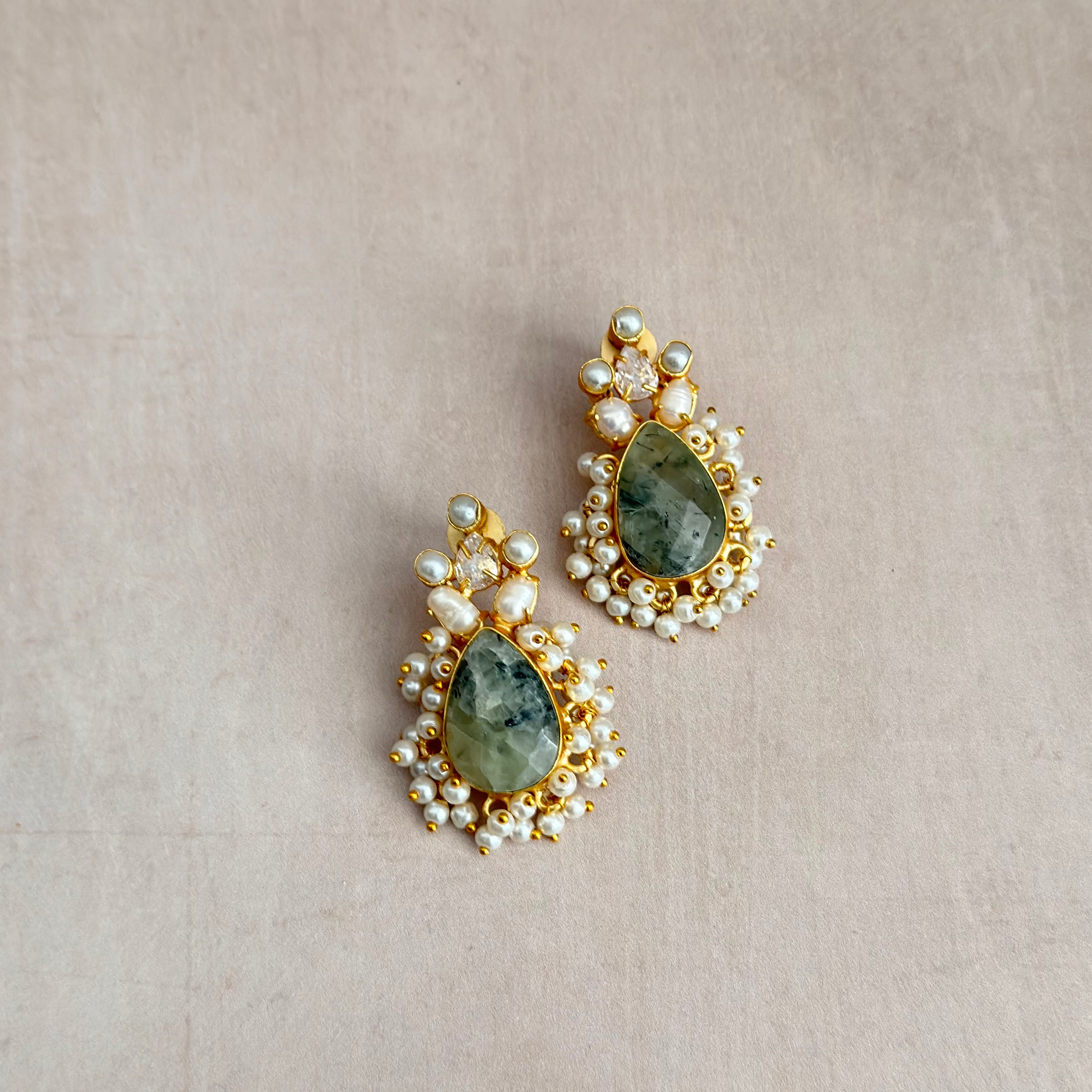 Mika Olive Stud Earrings - Ahseya & Co