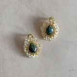 Evelyn Green Crystal Stud Earrings