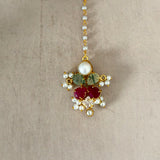 Areeba Maroon Olive Choker Set