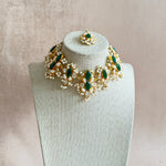 Hiba Green Crystal Choker Set - Ahseya & Co