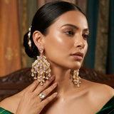 Vada Pink Lilac Crystal Drop Earrings - Ahseya & Co