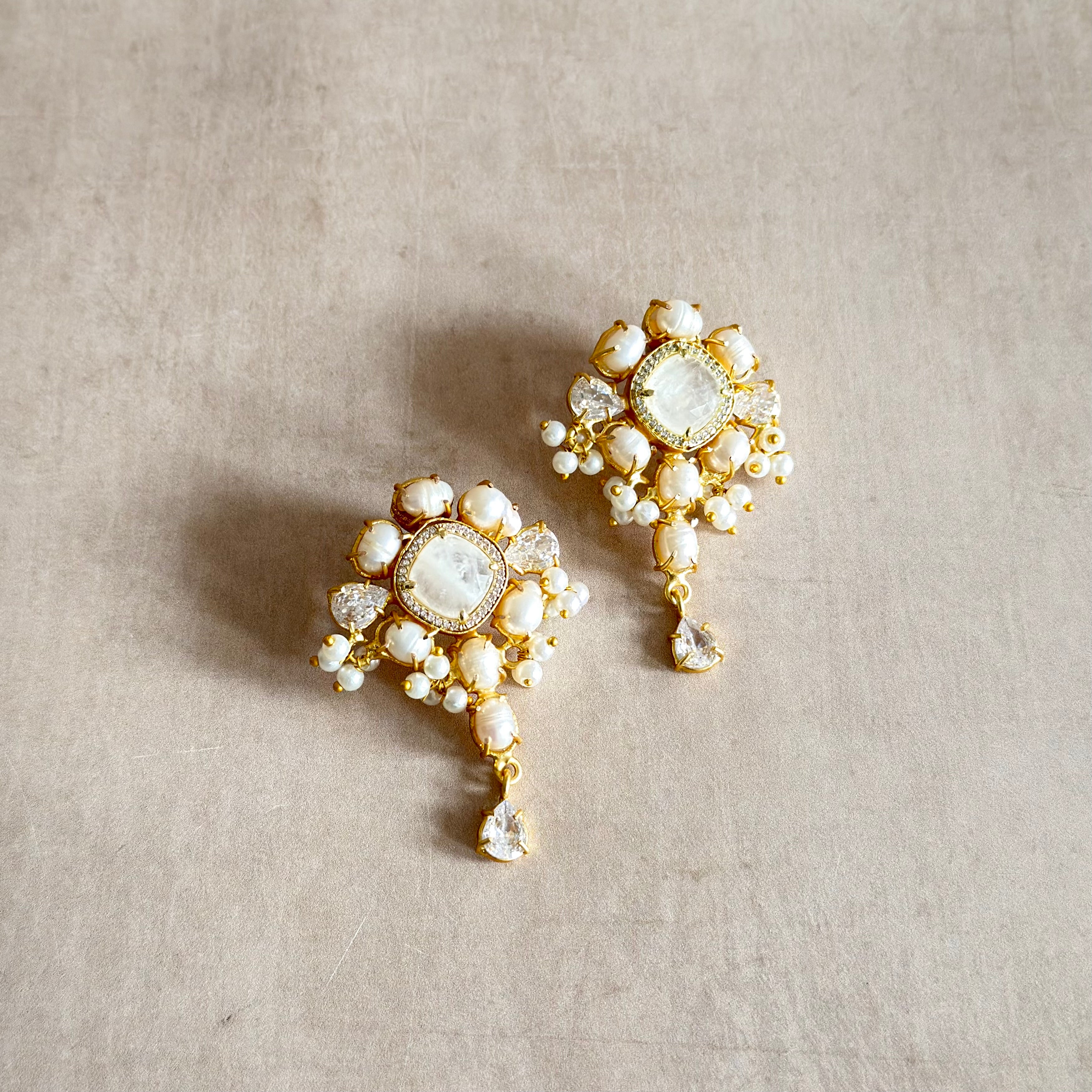 Reina Quartz Crystal Drop Earrings - Ahseya & Co