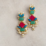 Aiman Mint Crystal Drop Earrings