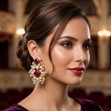 Zehra Ruby Pearl Earrings - Ahseya & Co