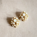 Uzelle White Quartz Stud Earrings - Ahseya & Co