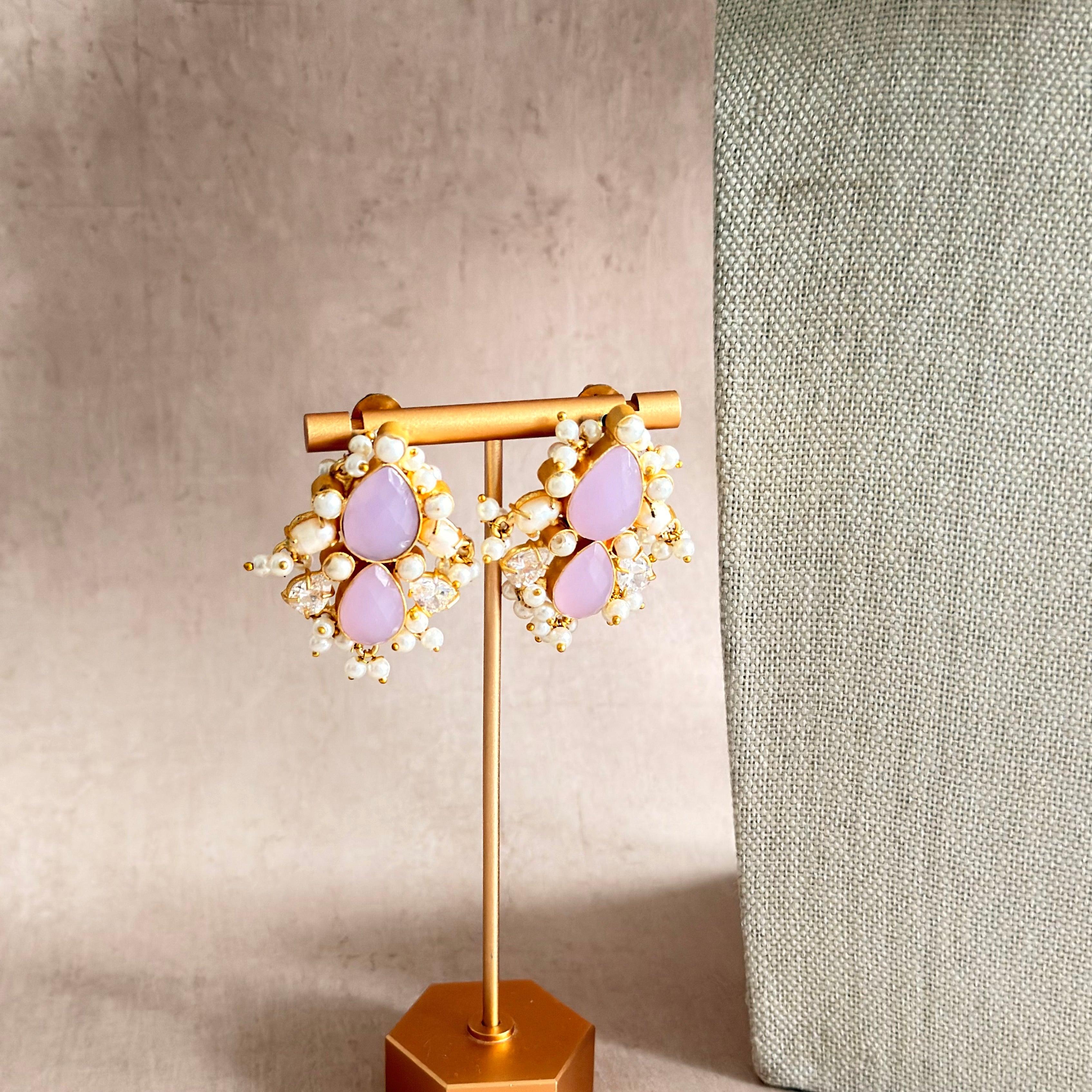 Tayla Lilac Pearl Necklace Set - Ahseya & Co