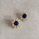 Flora Blue Crystal Stud Earrings