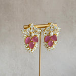 Adeeb Pink Crystal Stud Earrings - Ahseya & Co