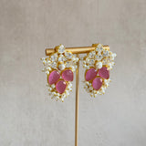 Adeeb Pink Crystal Stud Earrings - Ahseya & Co