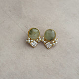 Malia Olive Crystal Stud Earrings