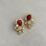 Elva Fuchsia Kundan Stud Earrings
