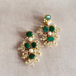 Rhea Green Crystal Drop Earrings - Ahseya & Co