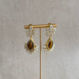 Vida Tiger Eye Crystal Drop Earrings