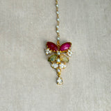 Meherin Fuchsia Olive Choker Set