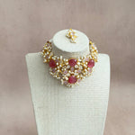Qamara Pink Crystal Choker Set - Ahseya & Co