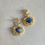 Navy Crystal Drop Earrings