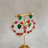 Maliha Fuchsia Green Drop Earrings