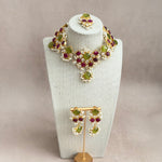 Eve Ruby Olive Crystal Necklace Set - Ahseya & Co