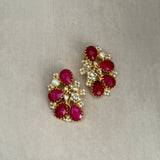 Sevilla Fuchsia Kundan Stud Earrings