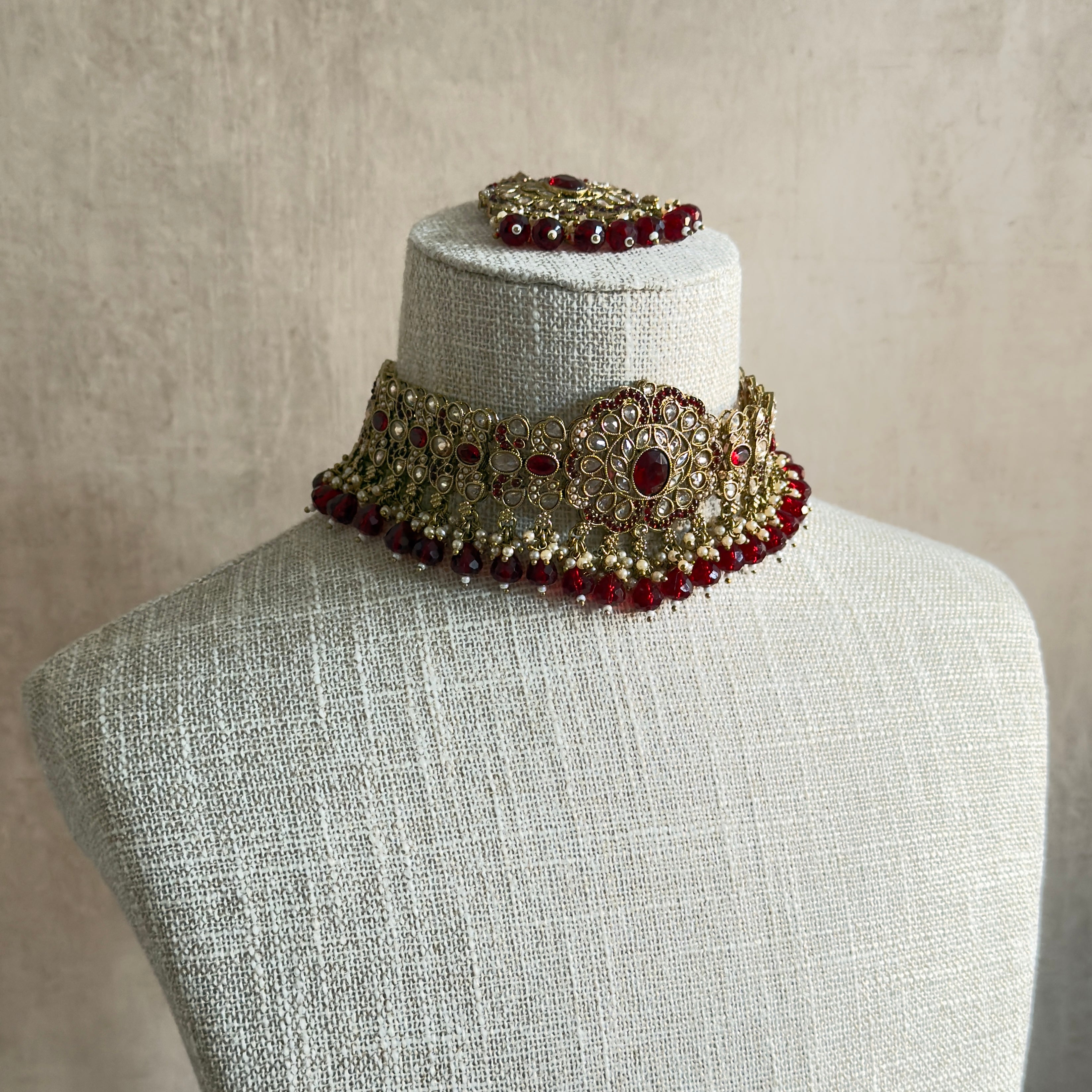 Zareefa Ruby Choker Set - Ahseya & Co