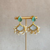 Ummara Grey Mint Drop Earrings - Ahseya & Co