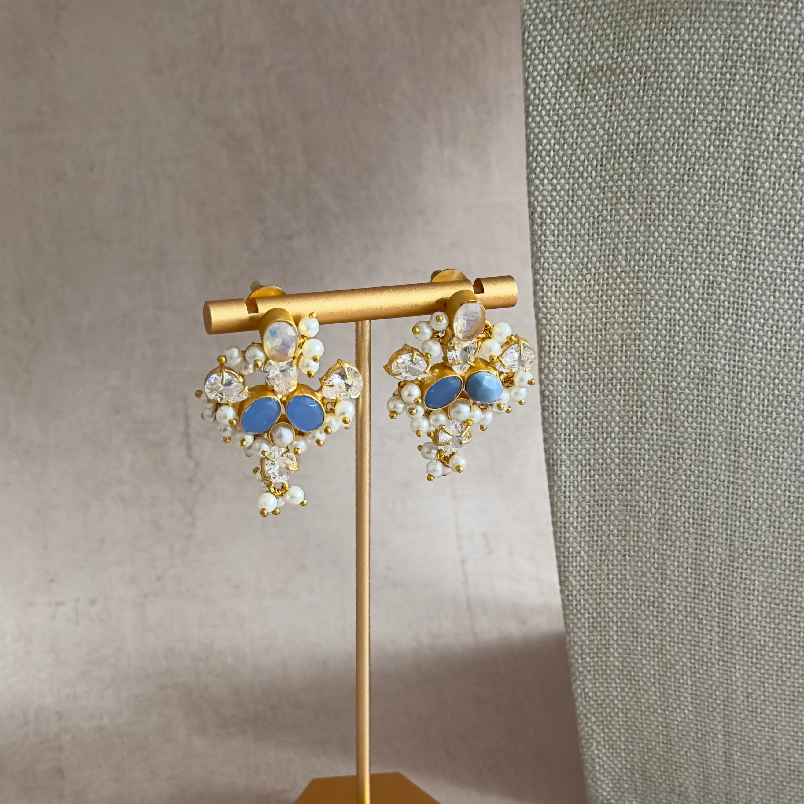 Munira Blue Crystal Necklace Set - Ahseya & Co