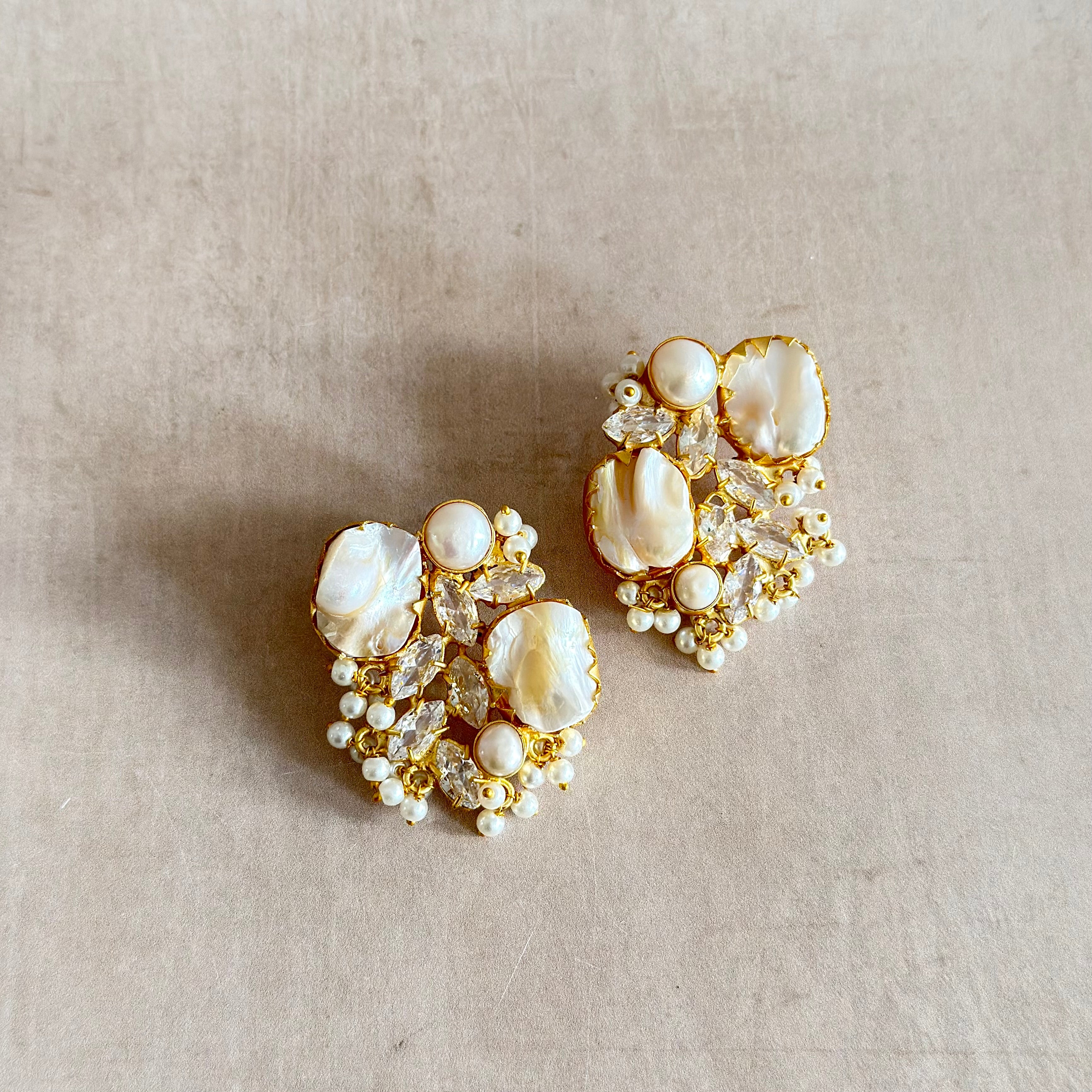 Roxy Pearl Crystal Stud Earrings - Ahseya & Co