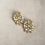 Lotus Grey Pearl Stud Earrings