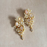 Eimaan Rose Crystal Drop Earrings - Ahseya & Co