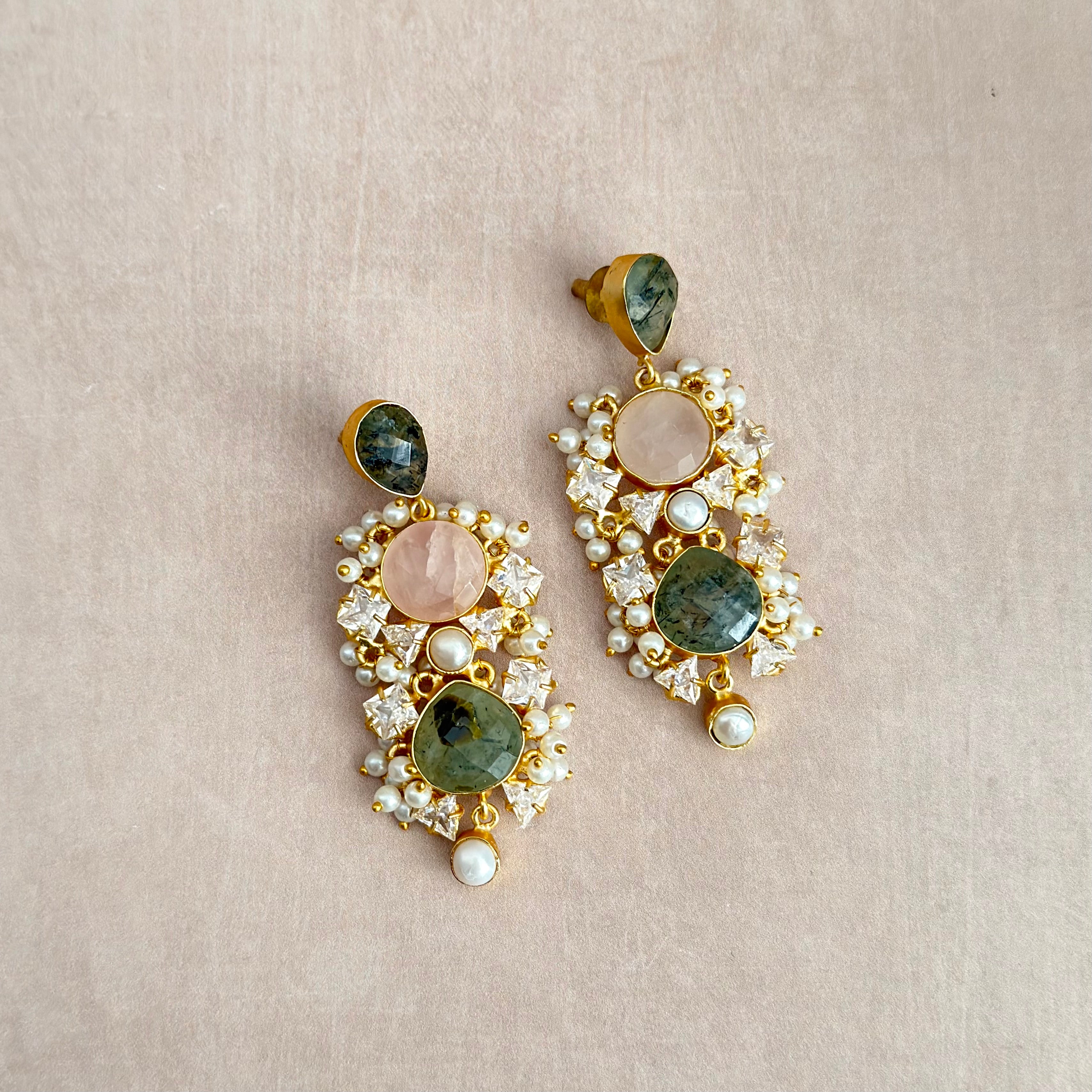 Paige Rose Olive Drop Earrings - Ahseya & Co