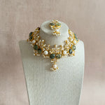 Ranya Olive Pearl Necklace Set - Ahseya & Co