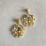 Moona Olive Crystal Drop Earrings