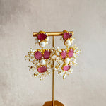 Rhea Pink Crystal Drop Earrings - Ahseya & Co