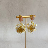 Wafa Amber Peach Drop Earrings