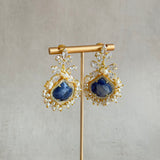 Navy Crystal Drop Earrings