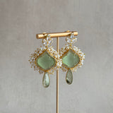 Faro Mint Crystal Drop Earrings