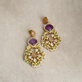 Zaylee Purple Crystal Drop Earrings