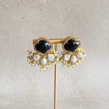 Aisha Black Pearl Stud Earrings - Ahseya & Co