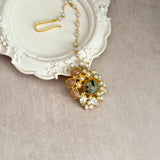 Fatima Olive Peach Choker Set