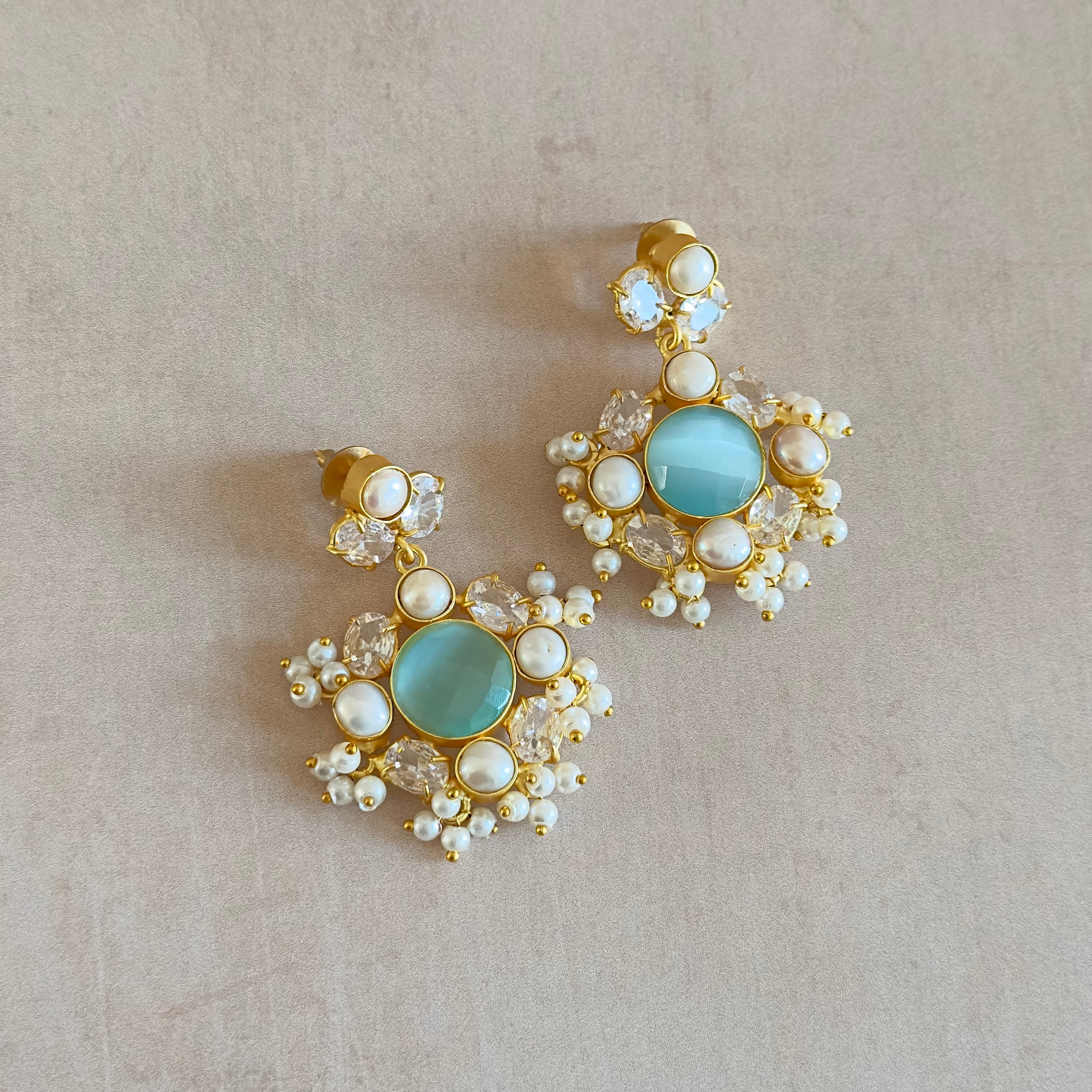 April Blue Pearl Drop Earrings - Ahseya & Co