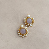 Aimee Lilac Pearl Stud Earrings