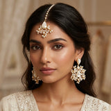 Imaanah Pearl Crystal Tikka Set